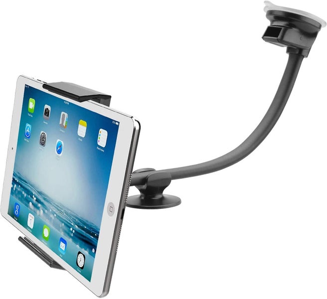 Tablet Car Mount Holder [13" Gooseneck Extension] Long Arm Suction Cup Mount For Carousel 1