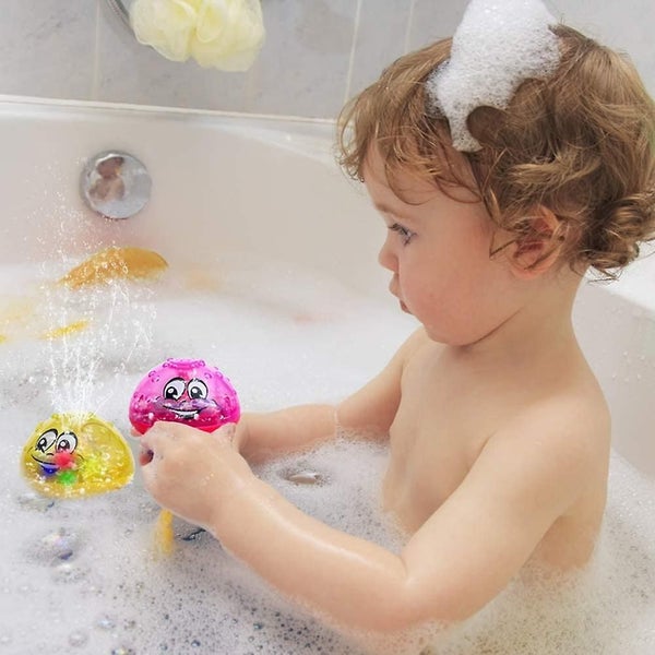 Baby Light Up Bath Toys For Toddlers 1 2 3 Years Kids Pack Of 2 (rose Red And Ye Carousel 4