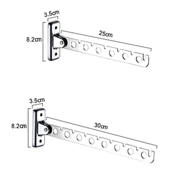 Lie 6/8 Holes Foldable Wall Mounted Stainless Steel Clothes Hanger Hook Drying R Carousel 2