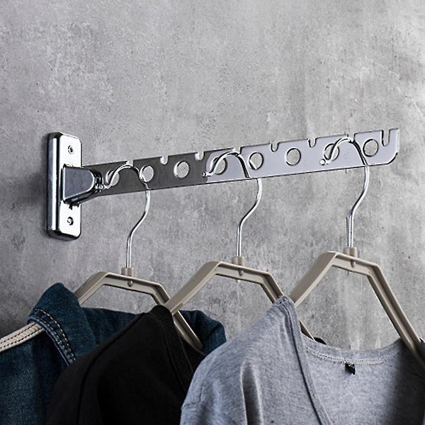 Lie 6/8 Holes Foldable Wall Mounted Stainless Steel Clothes Hanger Hook Drying R Carousel 4