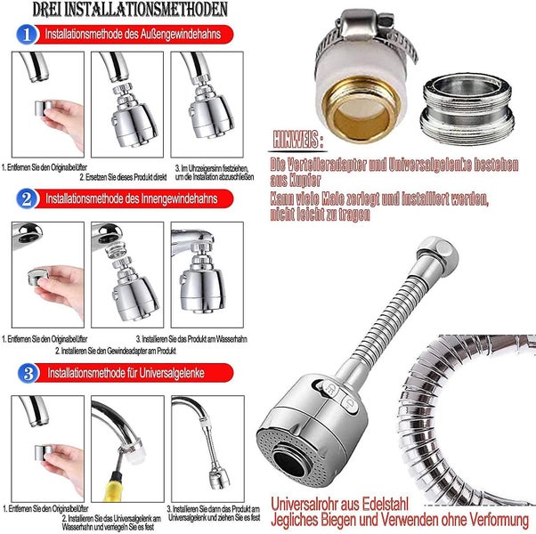 Faucet Sprayer Attachment, 360 Movable Kitchen Sink Tap Spray Head Carousel 5