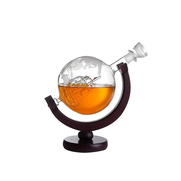 Glass Globe Whisky Decanter Set For Liquor, Bourbon, Vodka In Premium Carousel 1