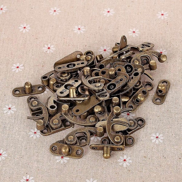 12pcs Jewelry Box Decorative Latch Lock Jewelry Wooden Box Hasp Latch Carousel 5