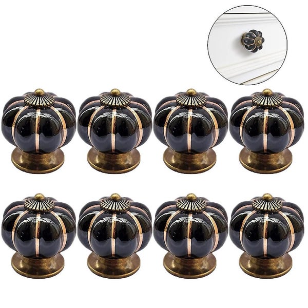 8 Pcs Round Ceramic Pumpkin Cabinet And Furniture Knobs Pulls Chrome Carousel 2