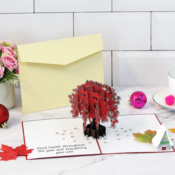 Maple Love Pop Up Card, 3d Popup Greeting Cards, For Anniversary Carousel 5