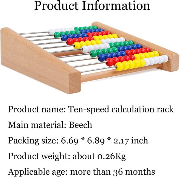 Abacus For Kids Math Preschool Number Learning Classic Wooden Toy Developmental Carousel 5