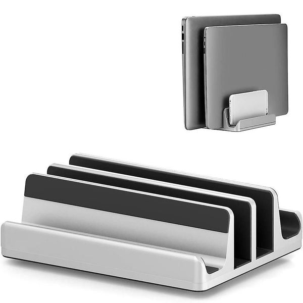 Double-slot Adjustable Vertical Laptop Stand Designed Desktop Holder Carousel 1