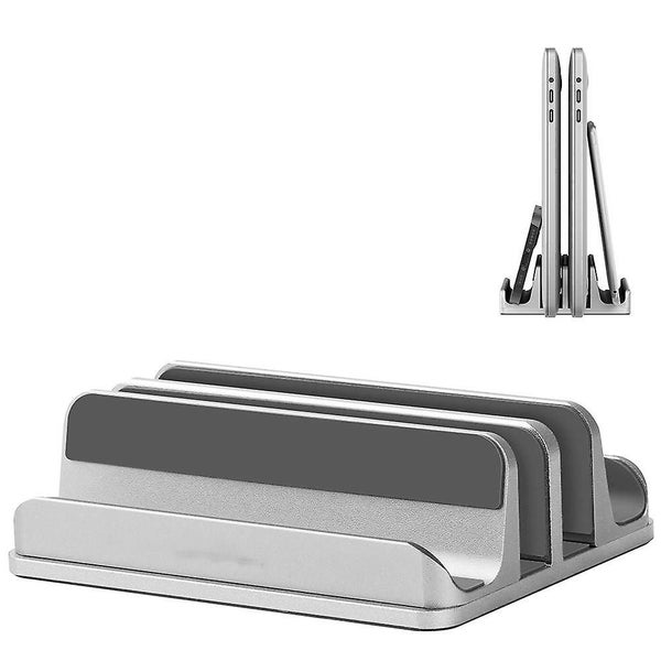 Double-slot Adjustable Vertical Laptop Stand Designed Desktop Holder Carousel 2