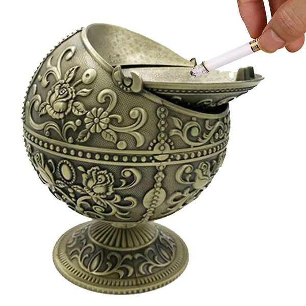 Retro Creativity Windproof Ashtray With Lid For Cigarette Metal Portable Cigar A Carousel 1