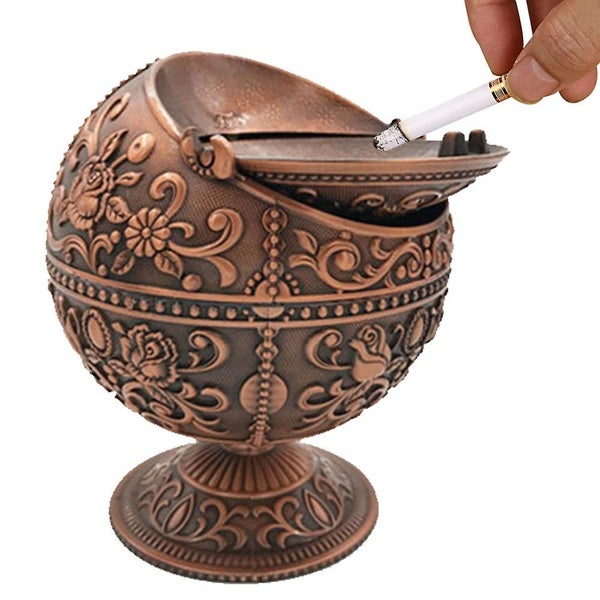 Retro Creativity Windproof Ashtray With Lid For Cigarette Metal Portable Cigar A Carousel 2
