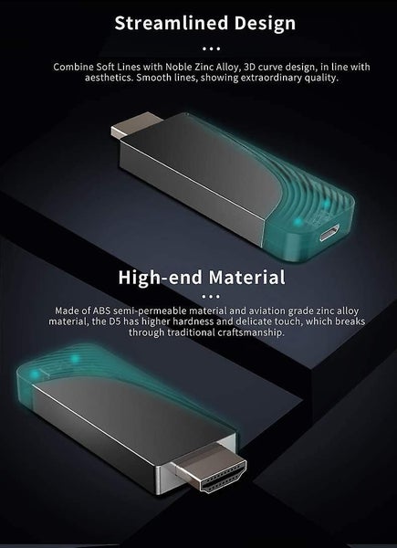 D7 5g Wireless Wifi Display Dongle, 1080p Hdmi Wireless Display Receiver Dlna/ai Carousel 2