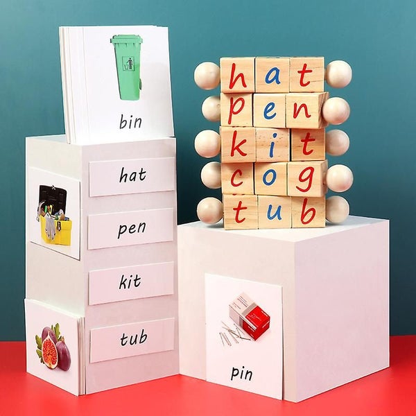 Wooden Letter Blocks, Educational Toys For Toddlers, Manipulative Alphabet Block Carousel 2