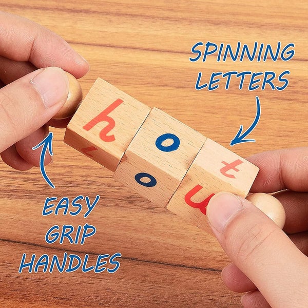 Wooden Letter Blocks, Educational Toys For Toddlers, Manipulative Alphabet Block Carousel 4