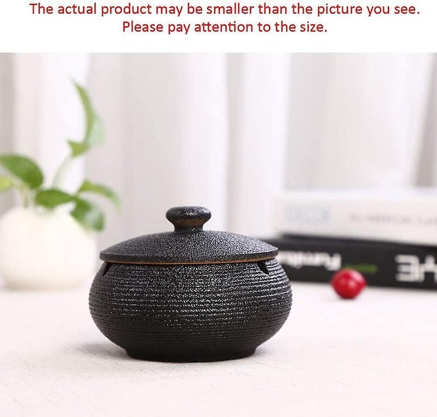 Chinese Classic Ceramic Ashtray With Lids, Windproof, Cigarette Ashtray Carousel 2
