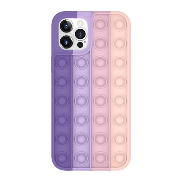 Bubble Sensory Fidget Toy Phone Case, 3d Soft Silicone Rainbow Color Simple Dimp Carousel 2