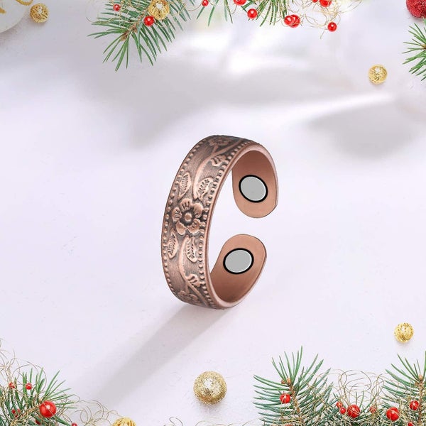 Magnetic Bracelet Ring Set Pure Copper Arthritis Pain Anxiety Relief Carousel 2