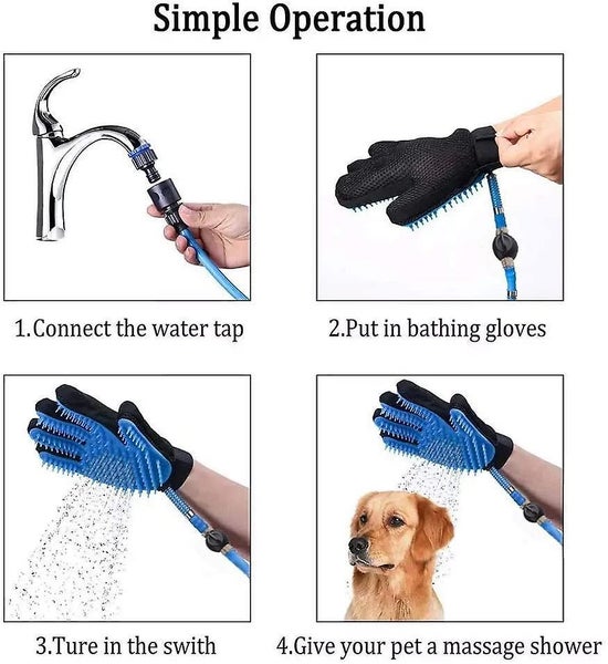 Pet Bathing Tool Dog Bathing Massaging Glove, Pet Hair Remover For Dog Bath With Carousel 5