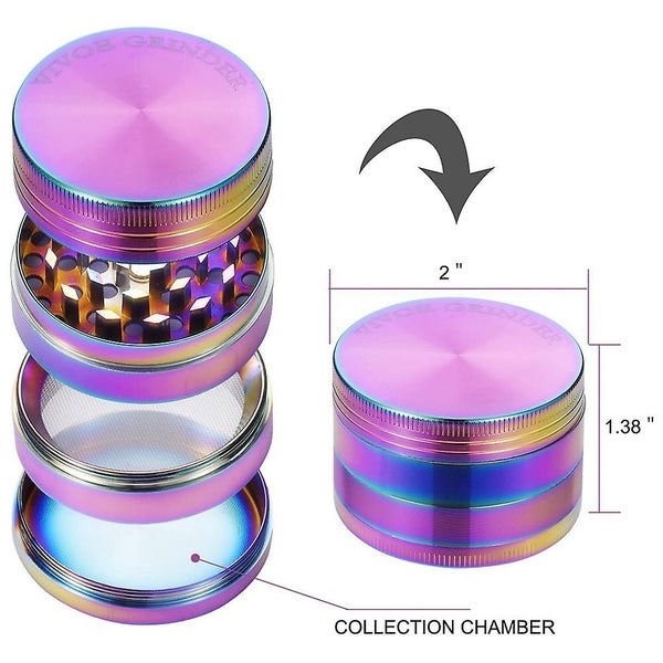 4-piece Set Of Pollen Mills Colorful Metal Zinc Alloy Tobacco Grinder Carousel 2