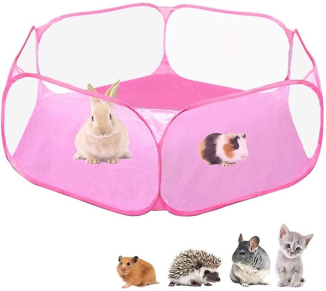 Small Animals C&c Cage Tent, Breathable & Transparent Pet Playpen Pop Open Outdo Carousel 1