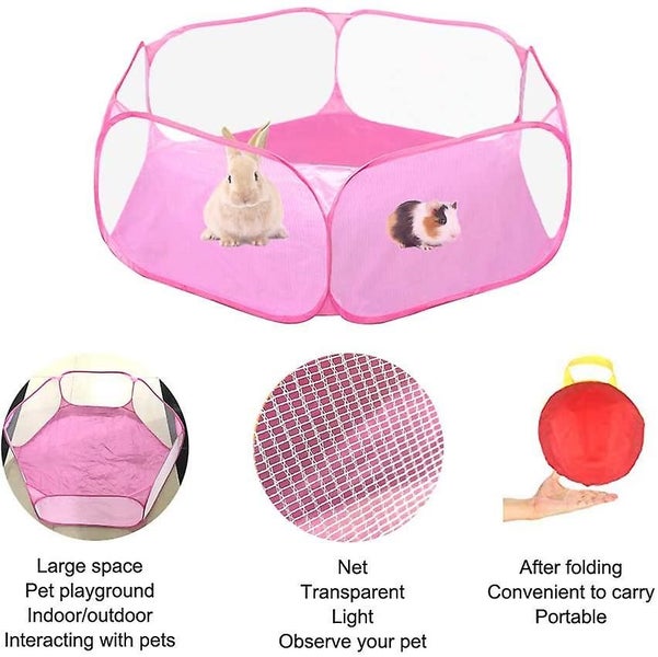Small Animals C&c Cage Tent, Breathable & Transparent Pet Playpen Pop Open Outdo Carousel 5