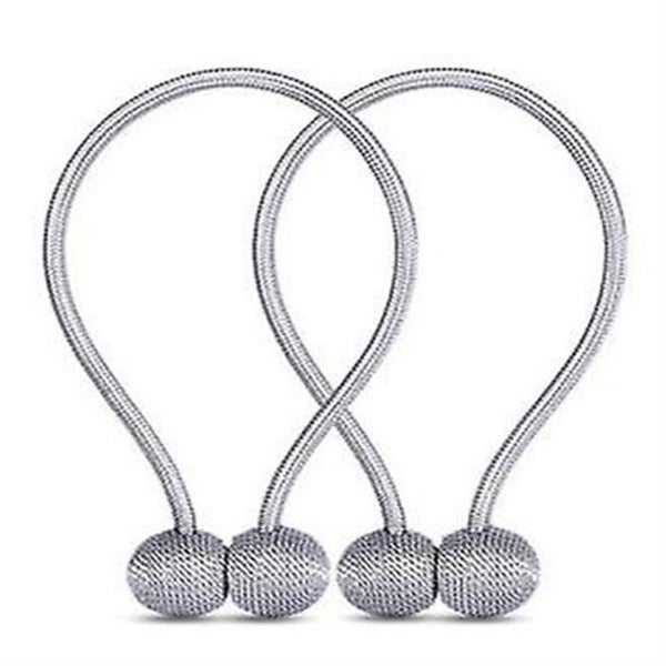 2 Pieces Magnetic Curtain Tiebacks Curtain Clips Rope Holdbacks ,grey Carousel 1