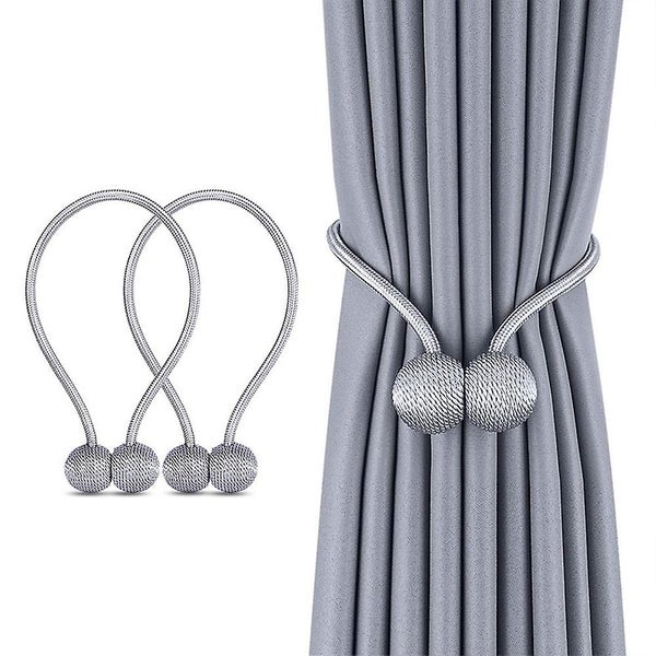 2 Pieces Magnetic Curtain Tiebacks Curtain Clips Rope Holdbacks ,grey Carousel 2