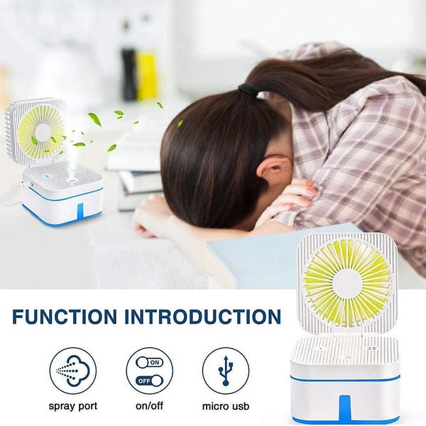 Ultrasonic Cool Mist Humidifier With Fan,small Personal Desktop Air Misting Fan Carousel 4