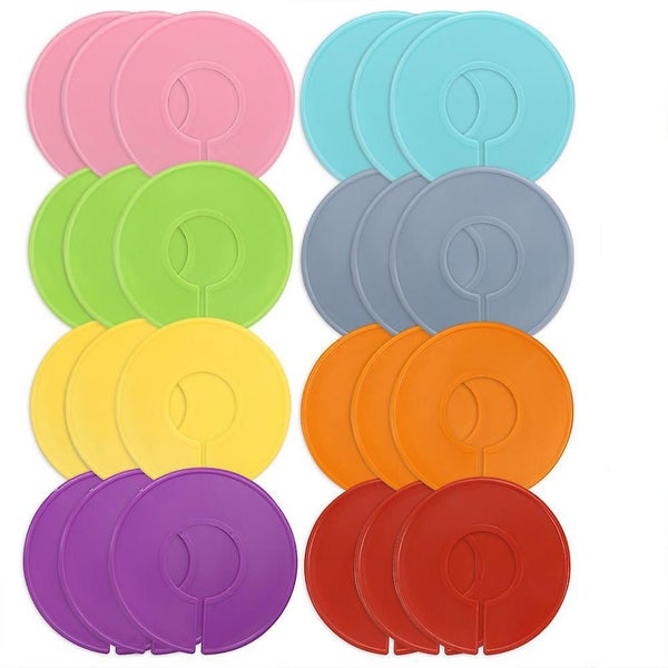 24 Pcs Multicolor Clothing Rack Size Dividers Round Hangers Dividers Carousel 1