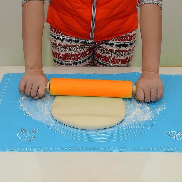 Silicone Dough Mat Baking Mat 40 30cm With Rolling Pin Dough Roller, Roll-out M Carousel 3