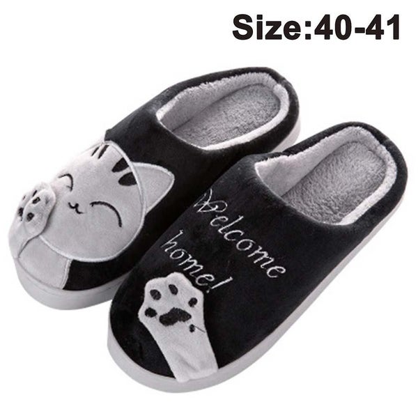Cartoon Lucky Cat Slippers Winter Home Cotton Slippers Thick-soled Non-slip Warm Carousel 1