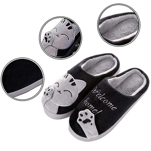 Cartoon Lucky Cat Slippers Winter Home Cotton Slippers Thick-soled Non-slip Warm Carousel 5