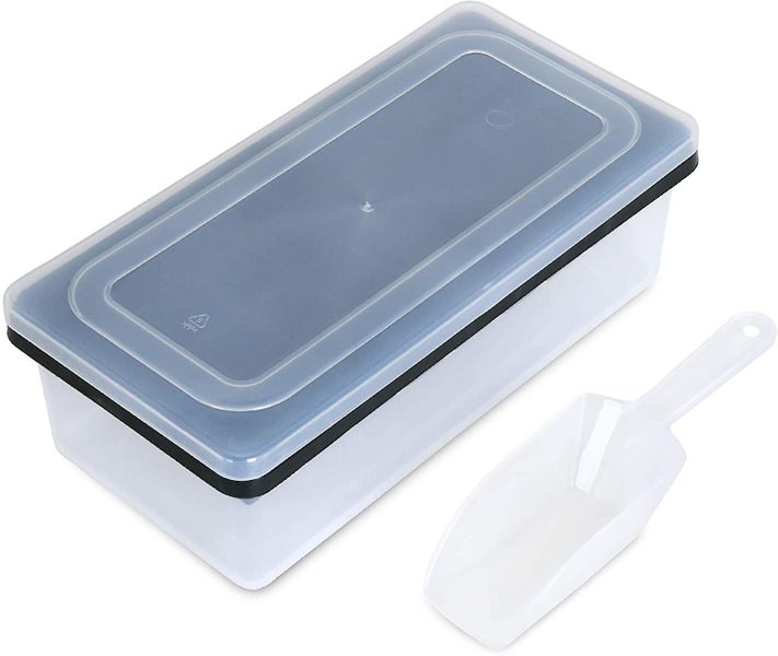 Ice Cube Tray Lid And Bin Silicone Ice Tray With Scoop 36 Gridsblack Carousel 1