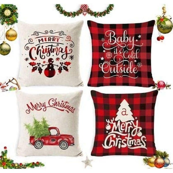 4 Pieces Christmas Pillowcase, Christmas Pillowcase, Merry Christmas Pillowcase, Carousel 1