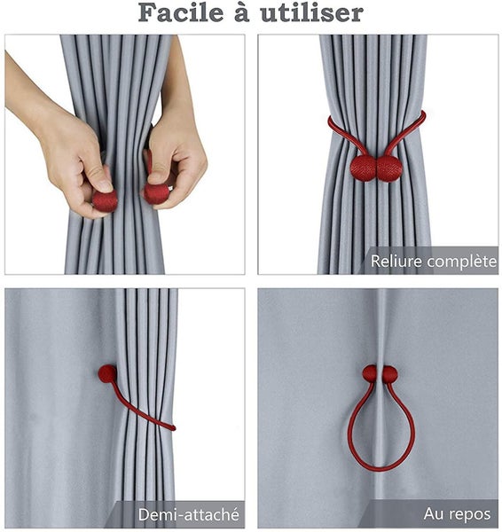 Set Of 4 Curtain Tiebacks, Magnetic Curtain Tiebacks Magnetic Braiding Buckle Cu Carousel 2