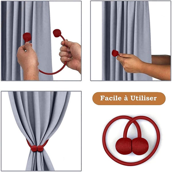 Set Of 4 Curtain Tiebacks, Magnetic Curtain Tiebacks Magnetic Braiding Buckle Cu Carousel 5