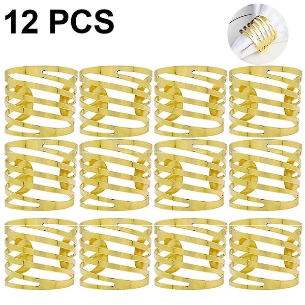 Napkin Rings Set Of 12,elegant Napkin Rings Buckles With Unique Pattern Swivel H Carousel 1