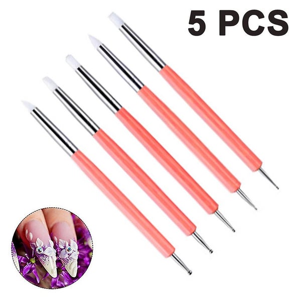 5pcs Double-headed Silicone Dot Flower Pen Way Ball Styluses Dotting Carousel 1