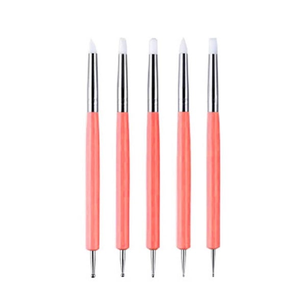 5pcs Double-headed Silicone Dot Flower Pen Way Ball Styluses Dotting Carousel 2