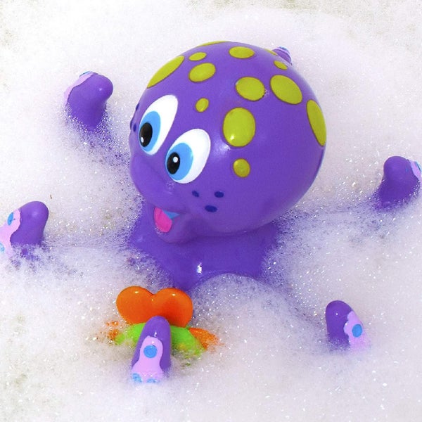 Floating Purple Octopus With 3 Hoopla Rings Interactive Bath Toy Carousel 2