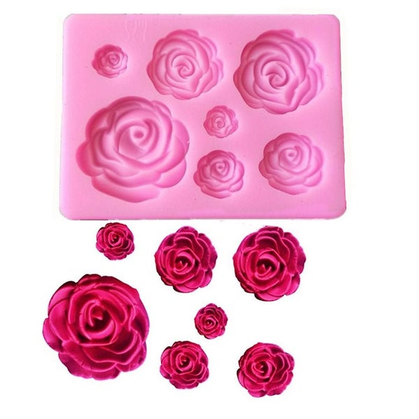 7 Cavity Mold-rose Flower Shapes Silicone Mold For Sugarcraft Cake Carousel 1