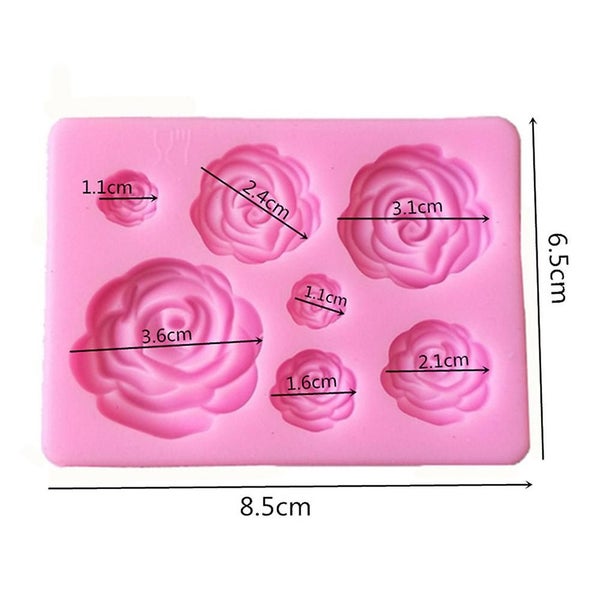 7 Cavity Mold-rose Flower Shapes Silicone Mold For Sugarcraft Cake Carousel 2