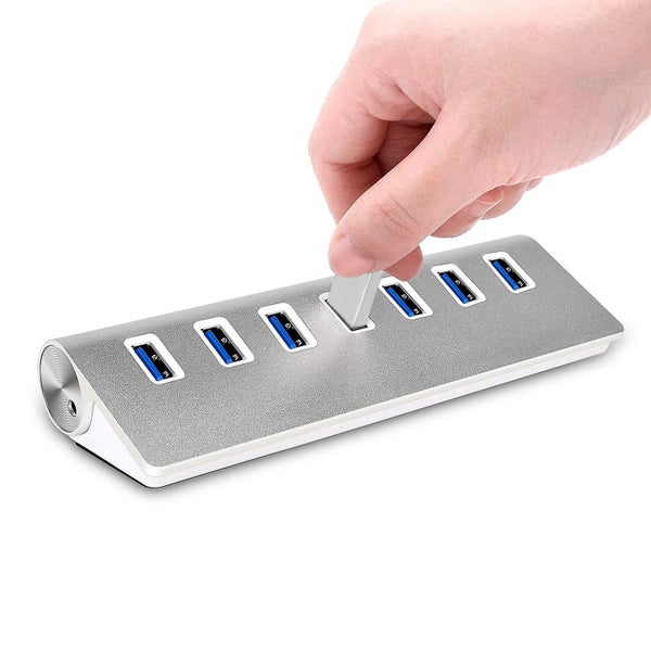 7-port Usb 3.0 Aluminum Portable Data Hub - Perfect For Desktop Pc Carousel 1