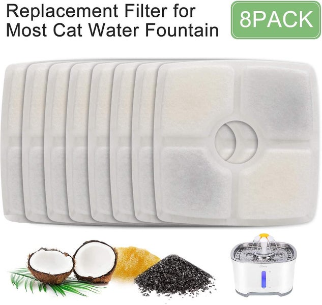 Water Fountain Filter, Square Replacement Filters, 8 Carbon Filters Carousel 2