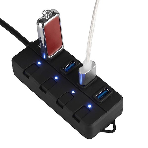 Usb 3.0 Hub, 4-port Usb Hub Splitter With Extended 0.6m / 1.2m Cable, Data Hub W Carousel 5