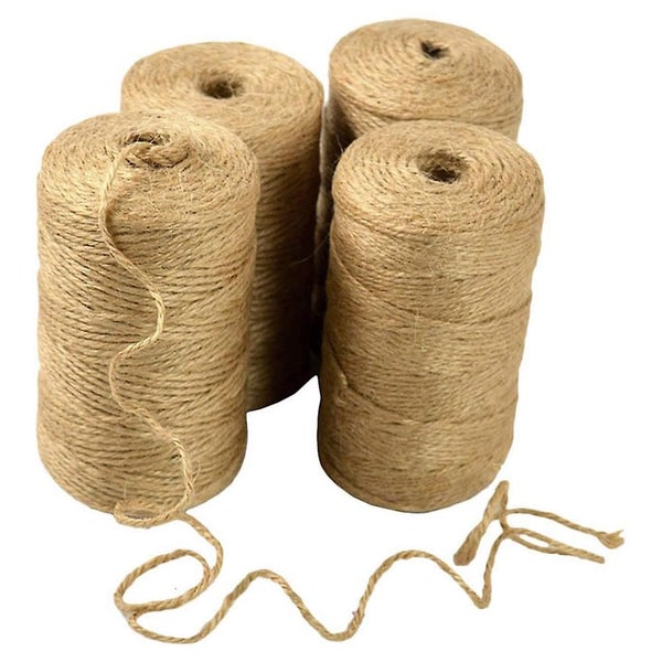 4pcs 100m Natural Jute Thread, 2mm Craft Thread Decoration Thread Is Very Suitab Carousel 1