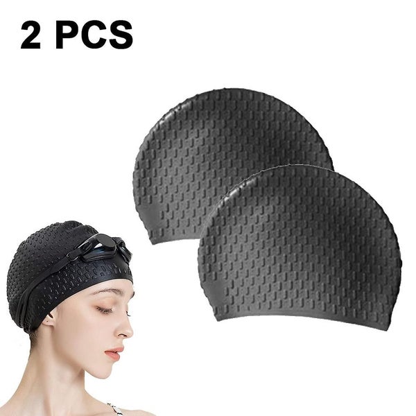 Silicone Swim Cap,comfortable Bathing Cap Ideal For Curly Short Medium Carousel 1