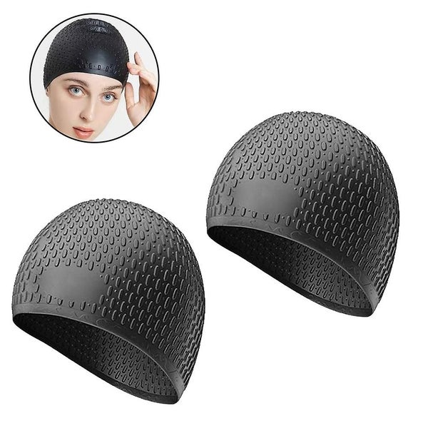 Silicone Swim Cap,comfortable Bathing Cap Ideal For Curly Short Medium Carousel 2
