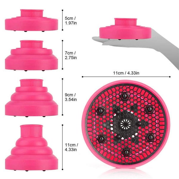 Silicone Hairdryer Diffuser Folding Hair Blower Professional Salon,pink Carousel 5