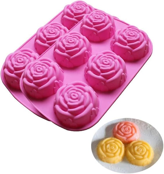 Silicone Mold For Handmade Soap, Cake, Jelly, Pudding, Chocolate, 6 Cavity Rose Carousel 1