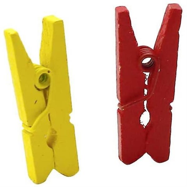 100pcs Mini Clothespins Wooden Clips, Clothes Pins Colored, Mini Natural Wooden Carousel 2